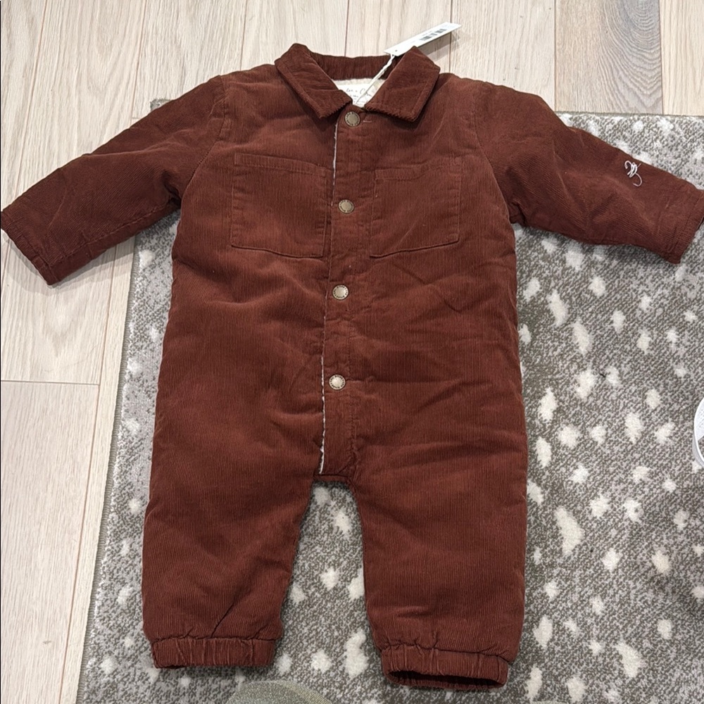 Brown Corduroy Baby Jumpsuit